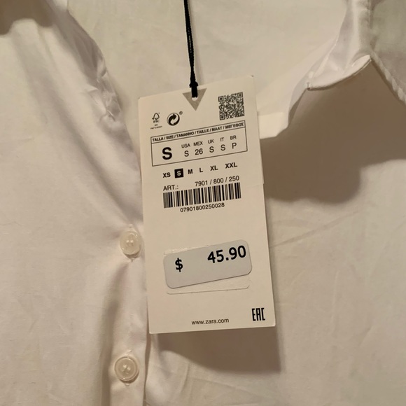 brand new Zara dress size small. button up and adjustable waist tie! - Picture 4 of 5